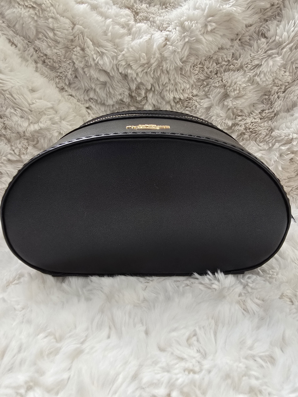 Coach Black Leather Top-Handle Mini Vanity Bag with Gold Hardware - Picture 5 of 12